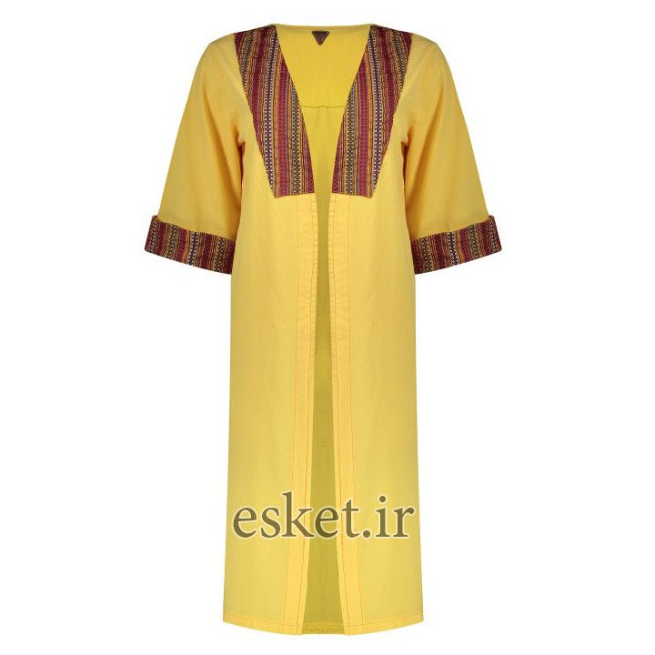 مانتو سنتی دخترانه شیک رنگ زرد