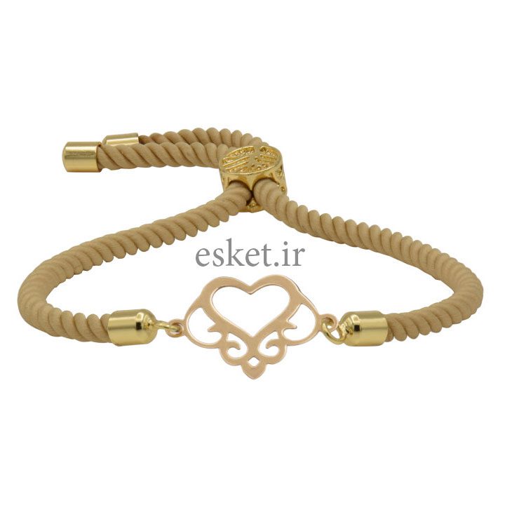 دستبند طلا 18 عیار زنانه آمانژ طرح قلب کد 935D8894 - دستبند طلا زنانه زیبا