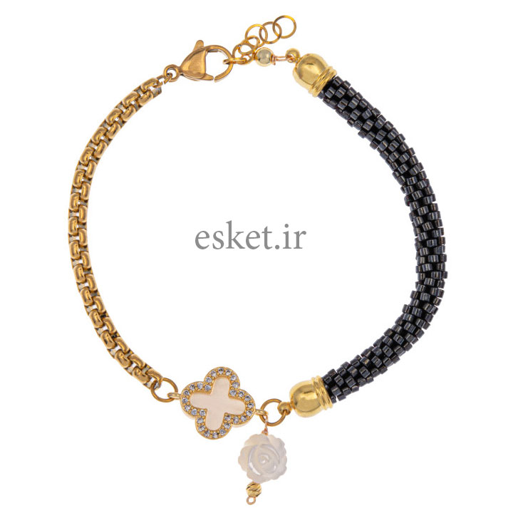 دستبند طلا 18 عیار زنانه مدل NM3234 - دستبند طلا زنانه زیبا