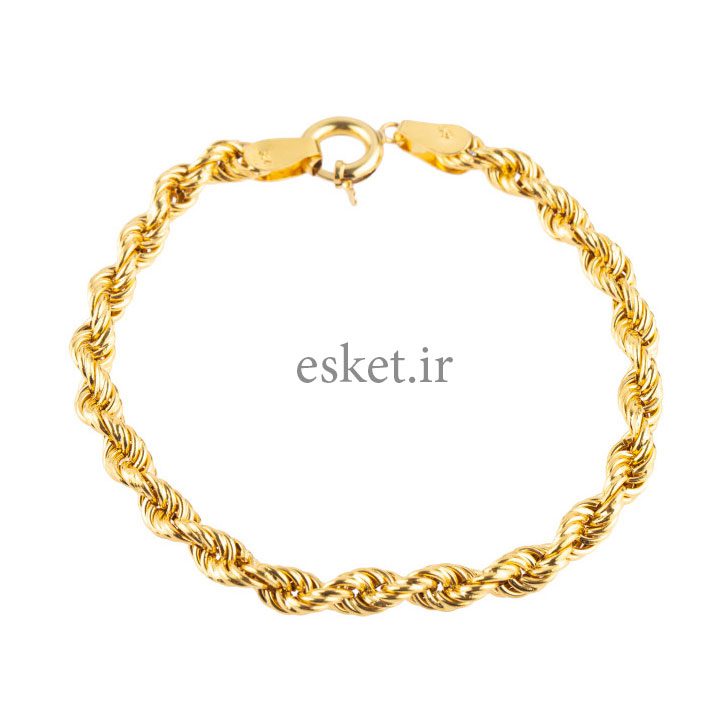 دستبند طلا 18 عیار کد B103 طنابی - دستبند طلا زنانه زیبا