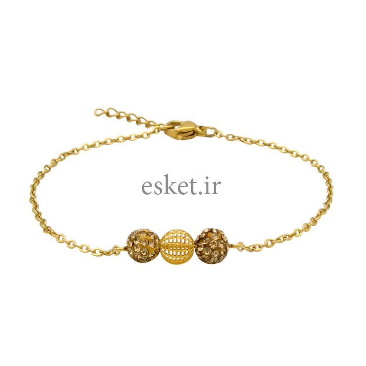 دستبند طلا زنانه زیبا 18 عیار مانچو کد bfg206