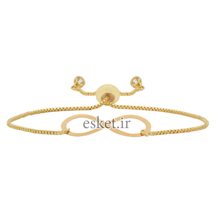 دستبند طلا زنانه زیبا 18 عیار آمانژ طرح بینهایت کد 968D3360